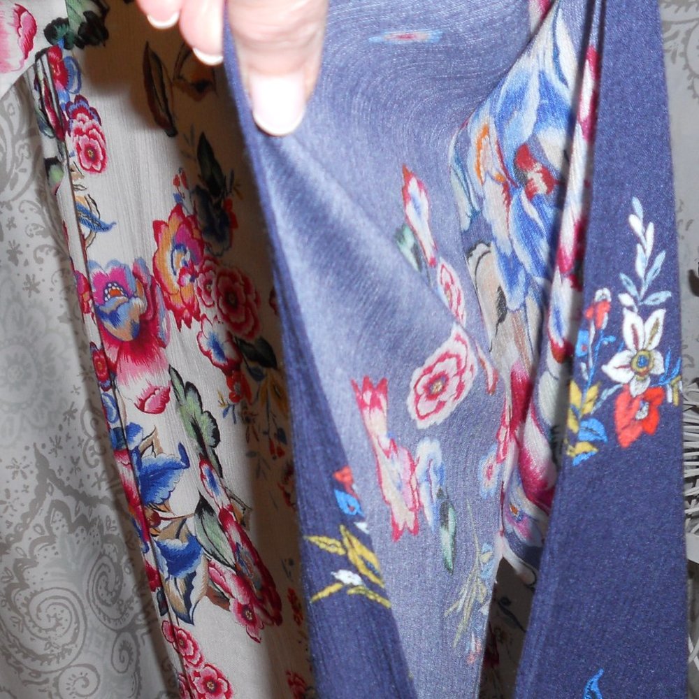 Johnny Was California M Floral Pattern Caftan Lounge/Beach Dress - Picture 4 of 9